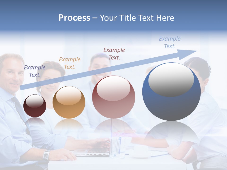 A Group Of Business People Sitting At A Table PowerPoint Template