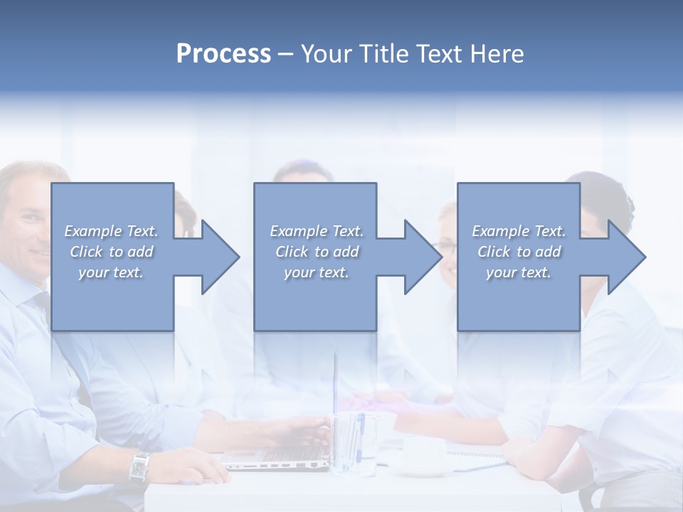 A Group Of Business People Sitting At A Table PowerPoint Template