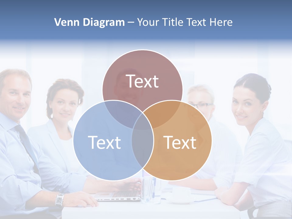 A Group Of Business People Sitting At A Table PowerPoint Template