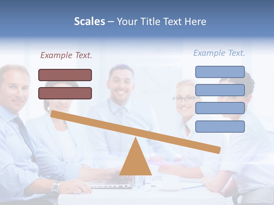 A Group Of Business People Sitting At A Table PowerPoint Template