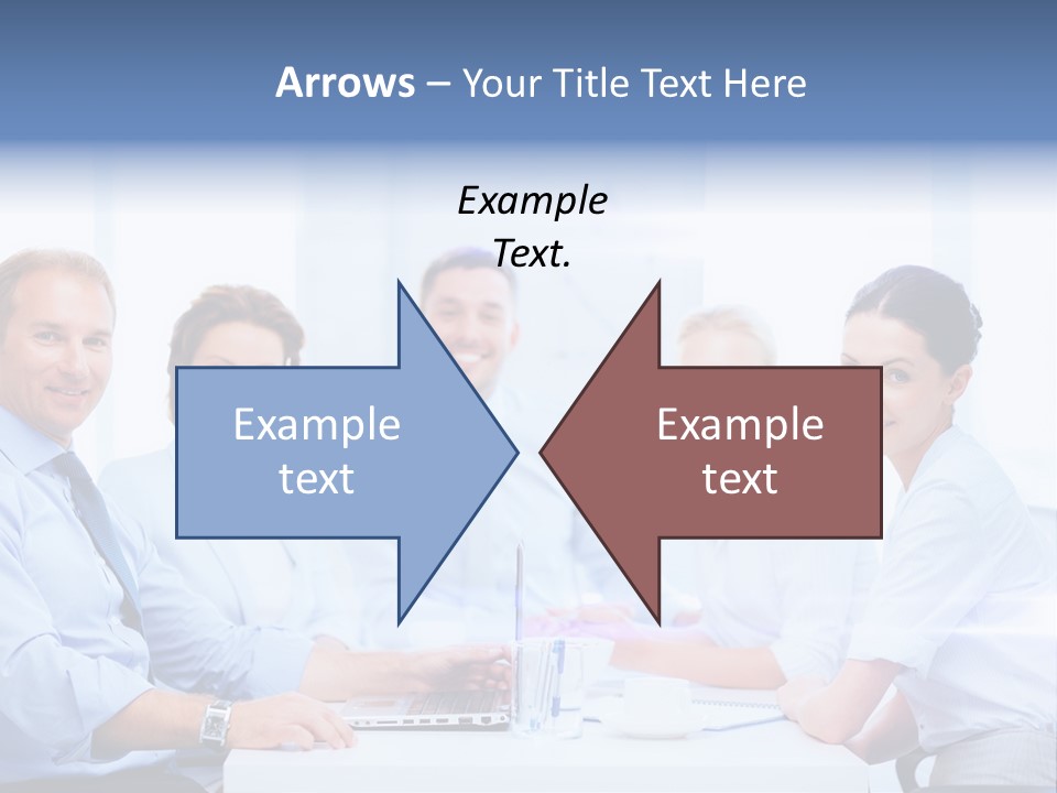 A Group Of Business People Sitting At A Table PowerPoint Template