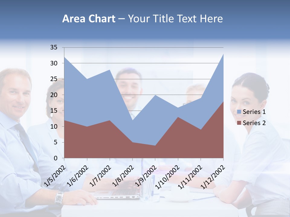 A Group Of Business People Sitting At A Table PowerPoint Template
