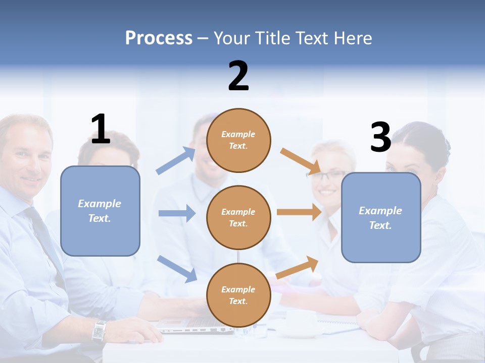 A Group Of Business People Sitting At A Table PowerPoint Template