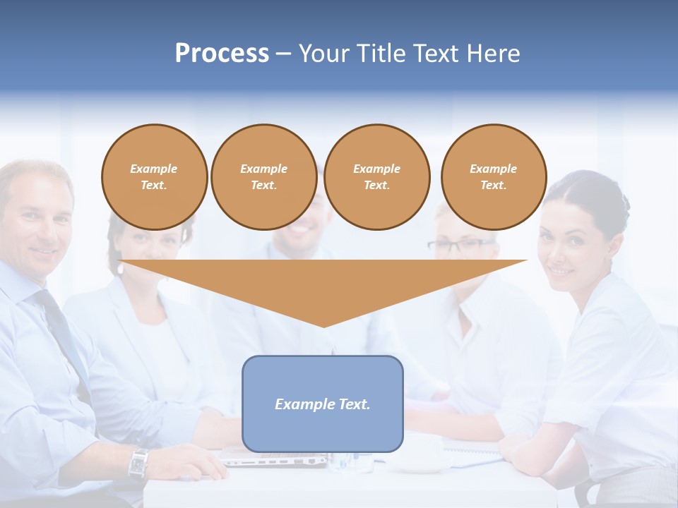 A Group Of Business People Sitting At A Table PowerPoint Template
