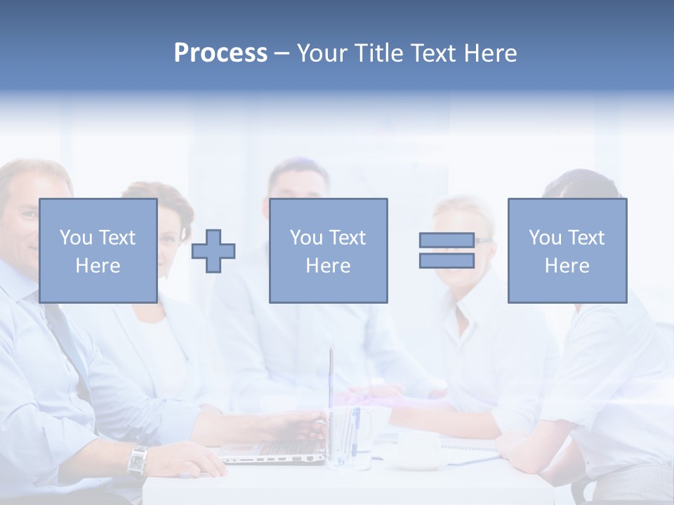 A Group Of Business People Sitting At A Table PowerPoint Template