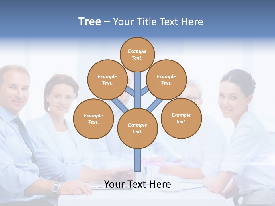 A Group Of Business People Sitting At A Table PowerPoint Template