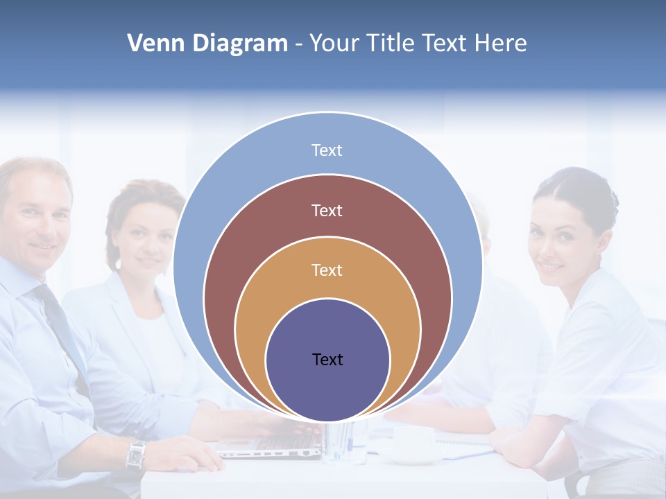 A Group Of Business People Sitting At A Table PowerPoint Template