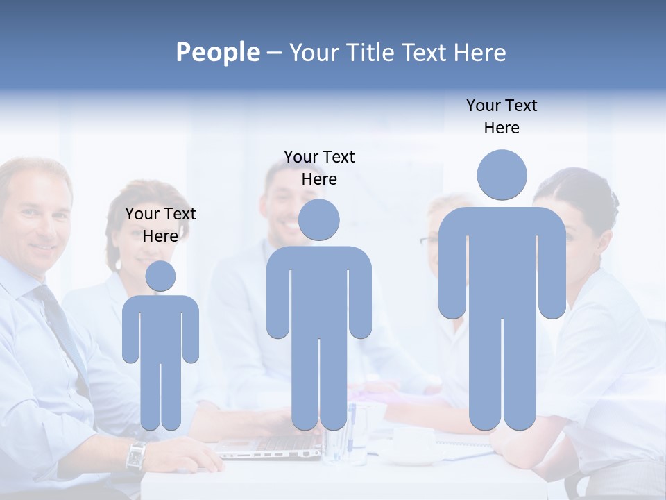 A Group Of Business People Sitting At A Table PowerPoint Template