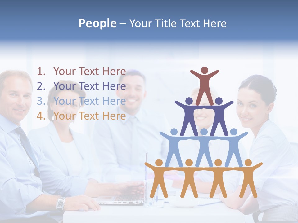 A Group Of Business People Sitting At A Table PowerPoint Template