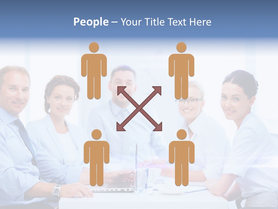 A Group Of Business People Sitting At A Table PowerPoint Template