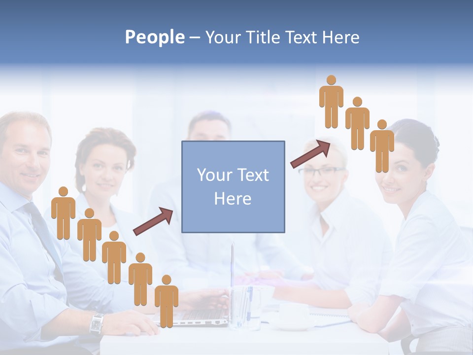 A Group Of Business People Sitting At A Table PowerPoint Template