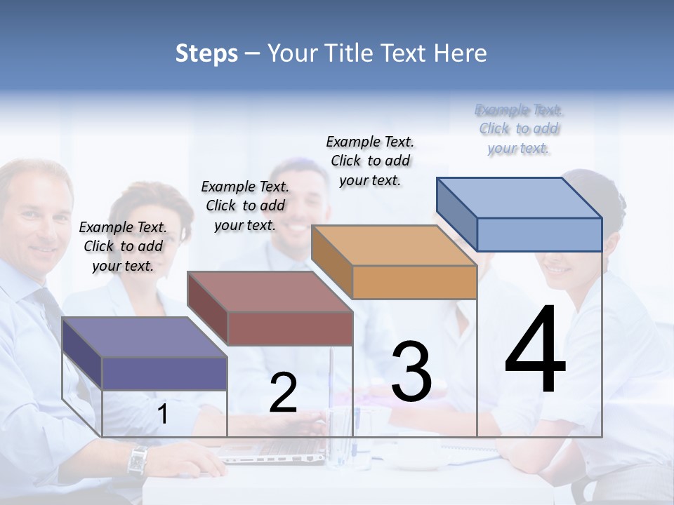 A Group Of Business People Sitting At A Table PowerPoint Template