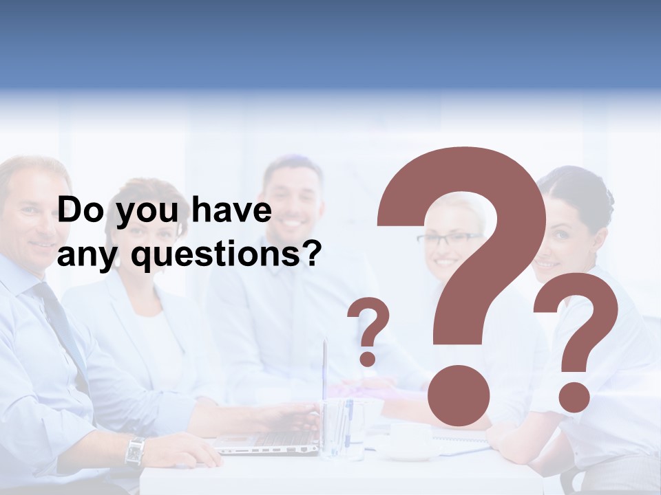 A Group Of Business People Sitting At A Table PowerPoint Template