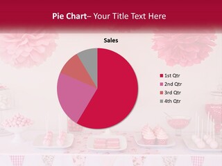 A Table Topped With A Cake Covered In Pink Flowers PowerPoint Template