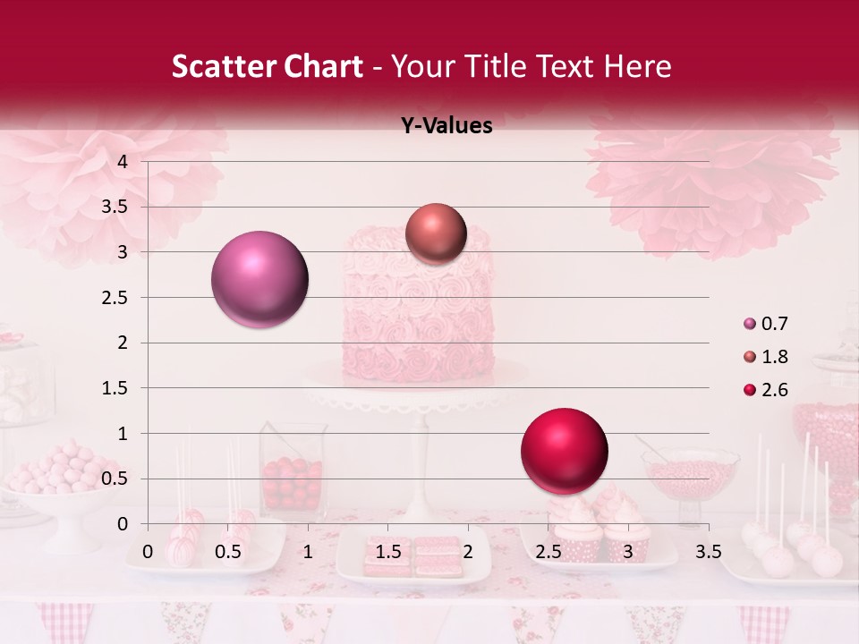 A Table Topped With A Cake Covered In Pink Flowers PowerPoint Template