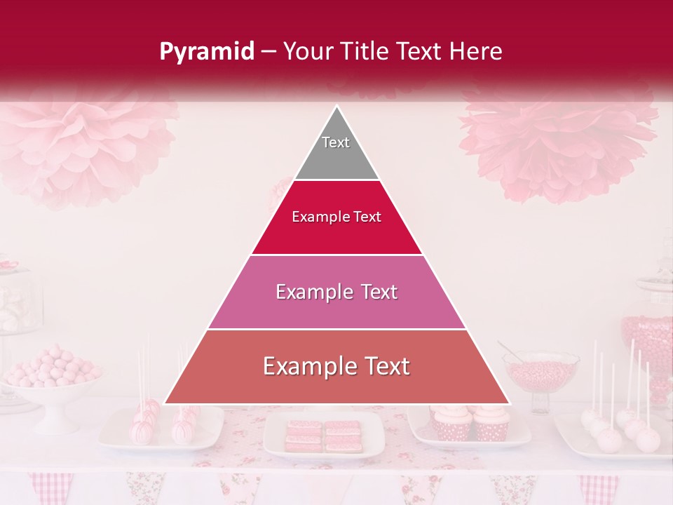 A Table Topped With A Cake Covered In Pink Flowers PowerPoint Template