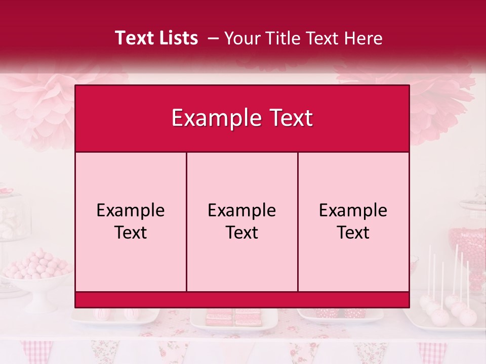 A Table Topped With A Cake Covered In Pink Flowers PowerPoint Template