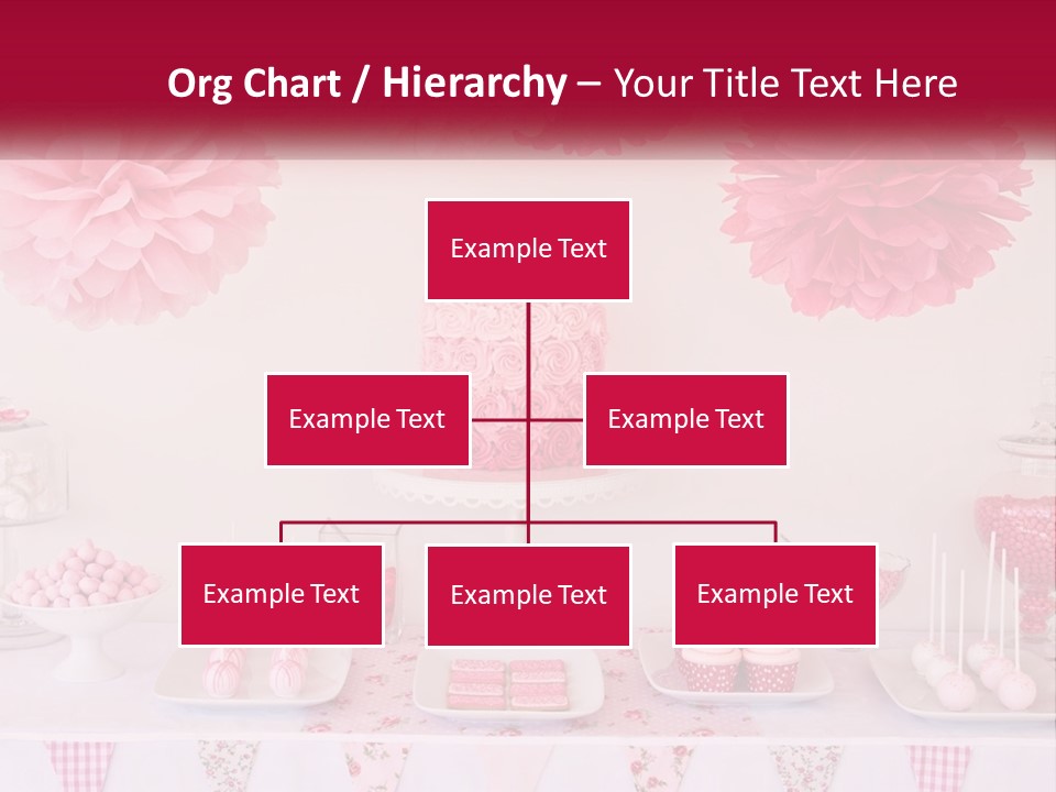 A Table Topped With A Cake Covered In Pink Flowers PowerPoint Template