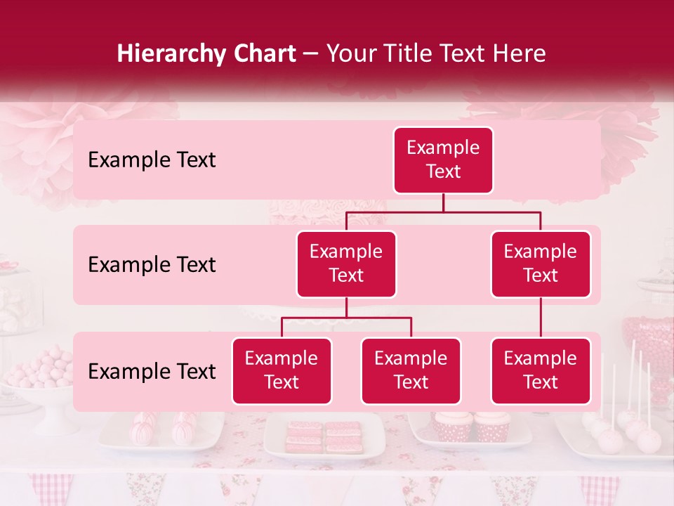 A Table Topped With A Cake Covered In Pink Flowers PowerPoint Template