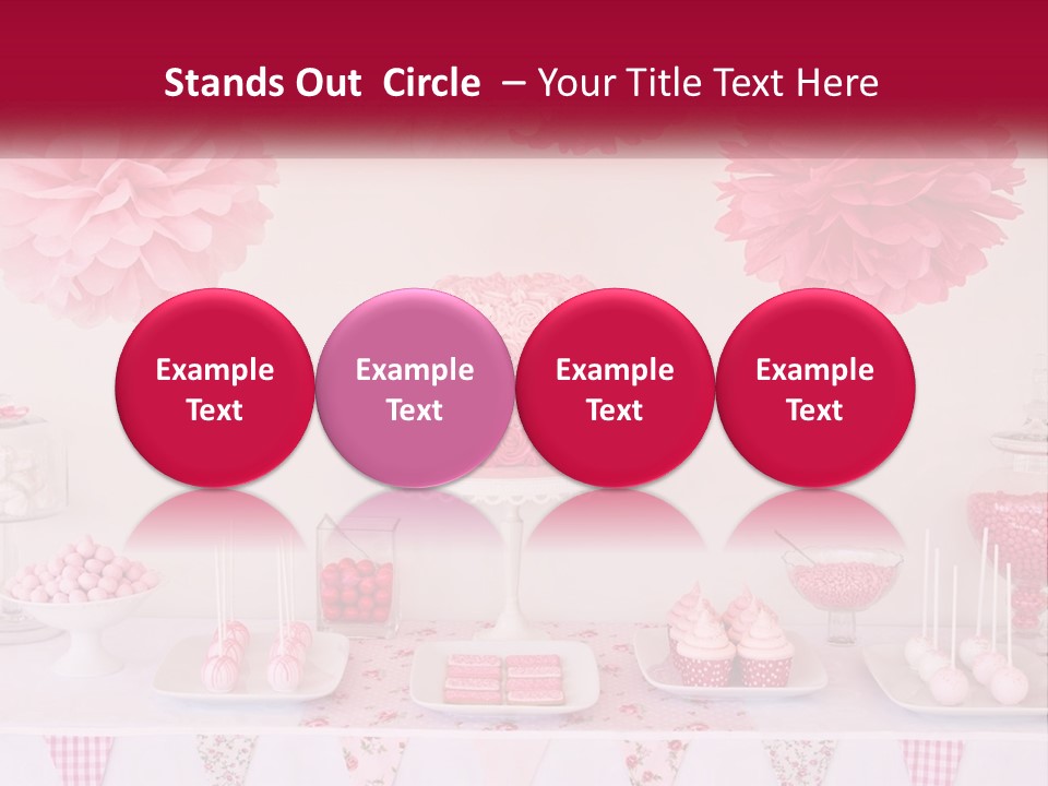 A Table Topped With A Cake Covered In Pink Flowers PowerPoint Template