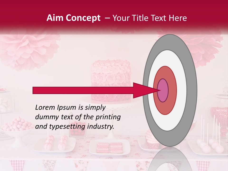 A Table Topped With A Cake Covered In Pink Flowers PowerPoint Template