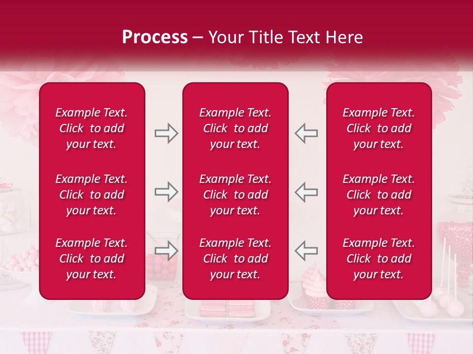A Table Topped With A Cake Covered In Pink Flowers PowerPoint Template