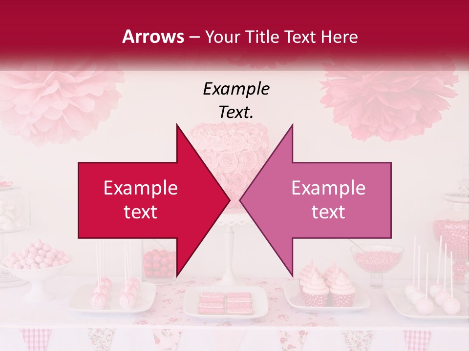 A Table Topped With A Cake Covered In Pink Flowers PowerPoint Template