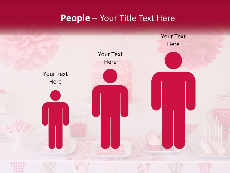 A Table Topped With A Cake Covered In Pink Flowers PowerPoint Template