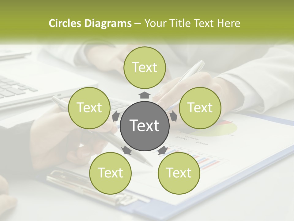 A Group Of People Sitting At A Table With Laptops PowerPoint Template