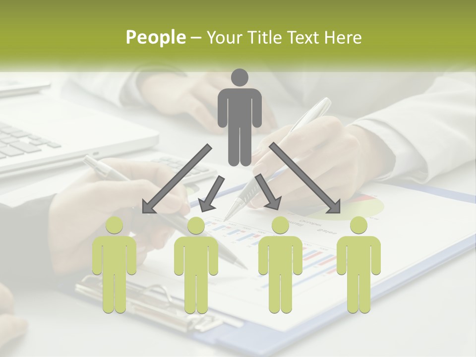 A Group Of People Sitting At A Table With Laptops PowerPoint Template