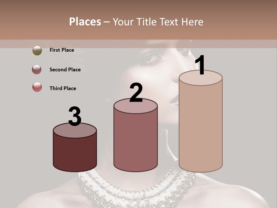 A Woman In A Black Dress With A Necklace On Her Neck PowerPoint Template