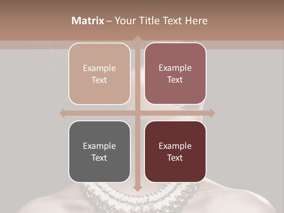 A Woman In A Black Dress With A Necklace On Her Neck PowerPoint Template