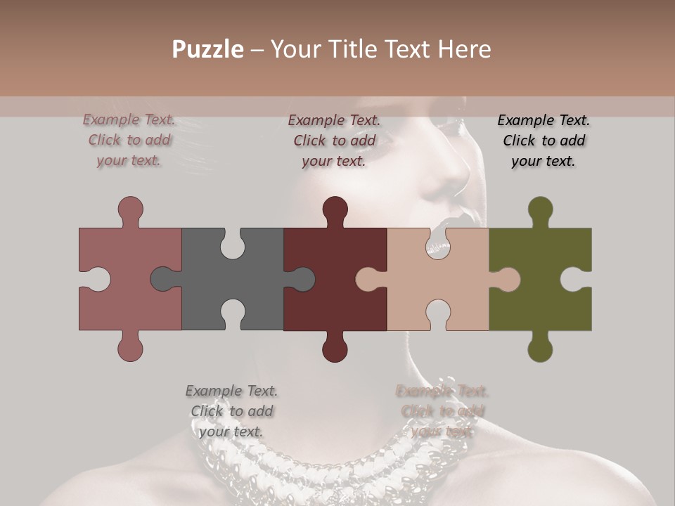 A Woman In A Black Dress With A Necklace On Her Neck PowerPoint Template