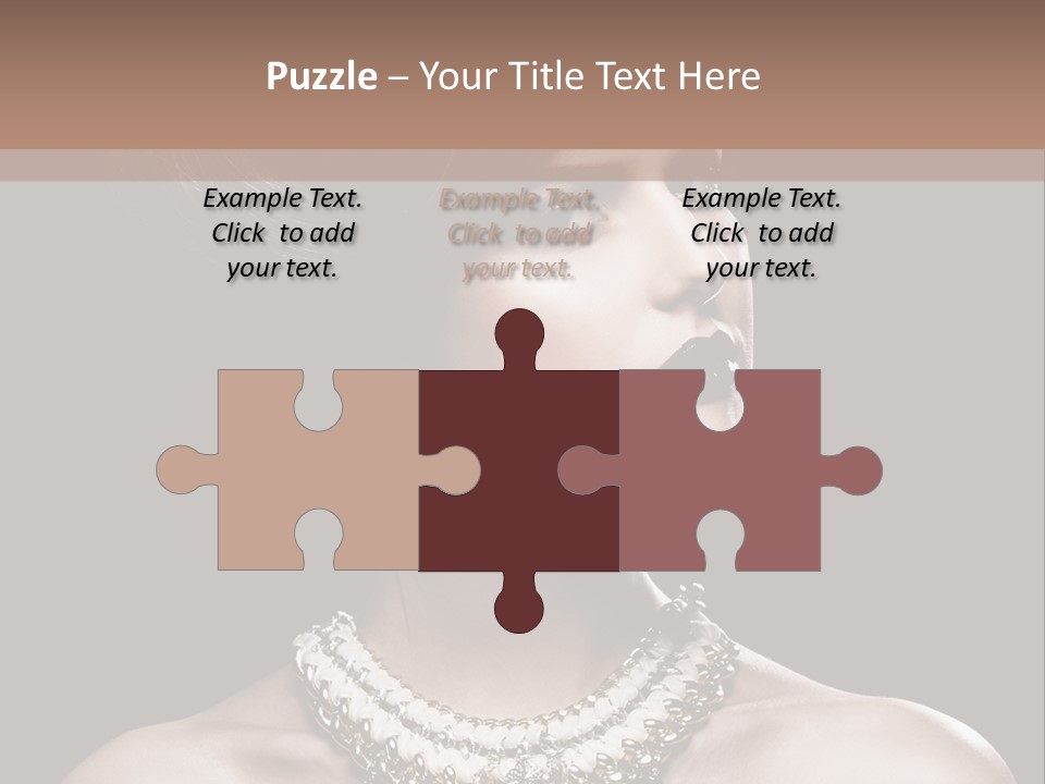 A Woman In A Black Dress With A Necklace On Her Neck PowerPoint Template