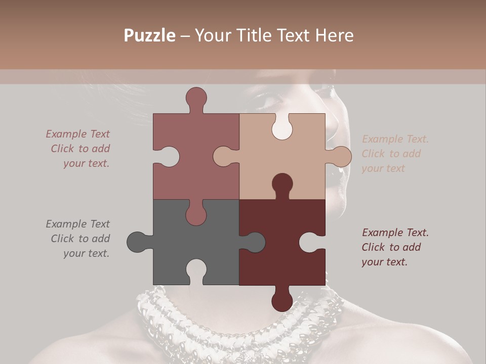 A Woman In A Black Dress With A Necklace On Her Neck PowerPoint Template