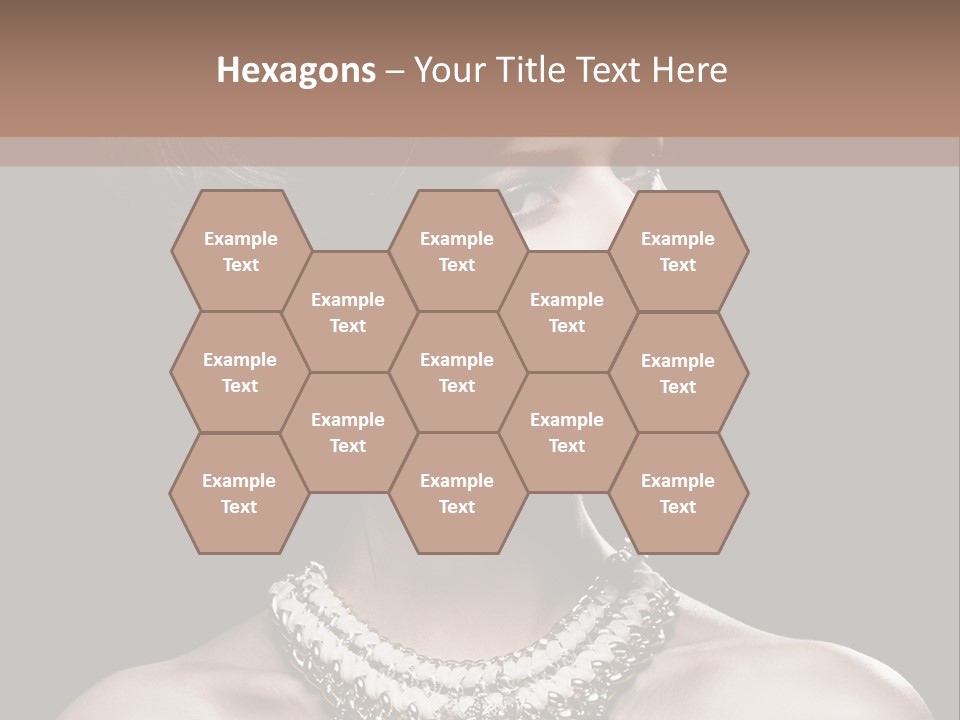 A Woman In A Black Dress With A Necklace On Her Neck PowerPoint Template