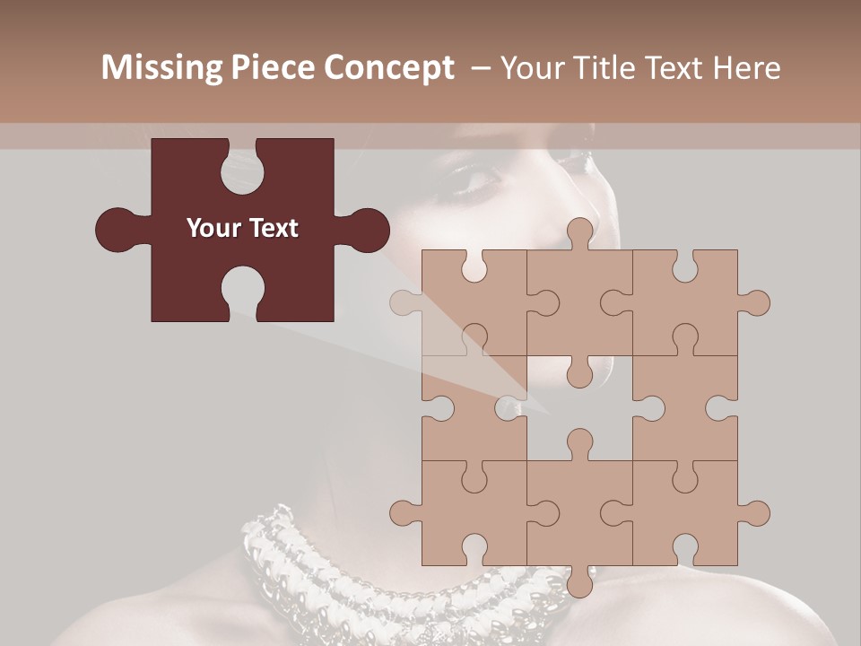 A Woman In A Black Dress With A Necklace On Her Neck PowerPoint Template