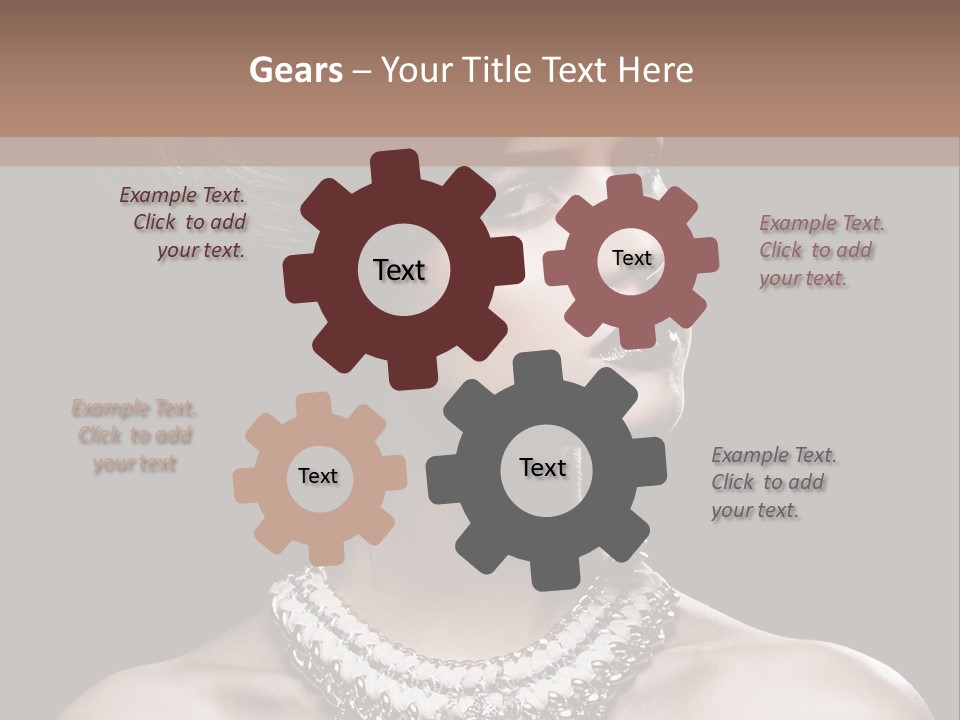 A Woman In A Black Dress With A Necklace On Her Neck PowerPoint Template