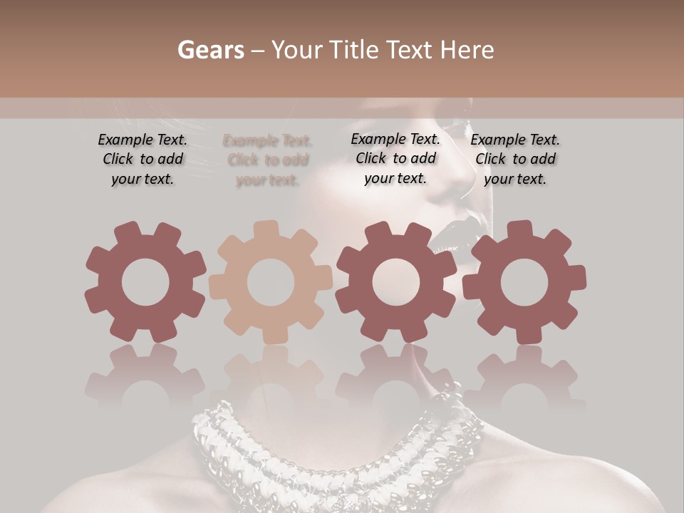 A Woman In A Black Dress With A Necklace On Her Neck PowerPoint Template