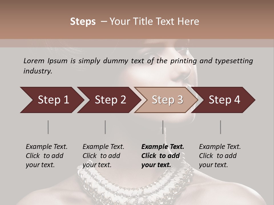 A Woman In A Black Dress With A Necklace On Her Neck PowerPoint Template