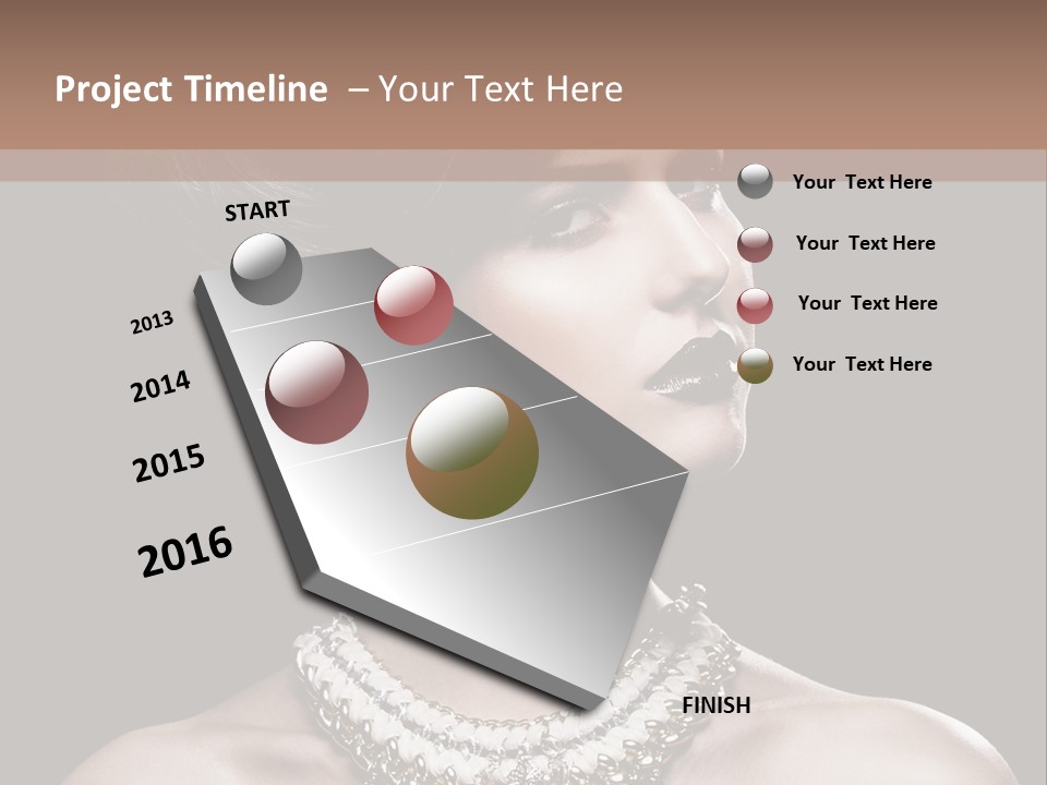 A Woman In A Black Dress With A Necklace On Her Neck PowerPoint Template