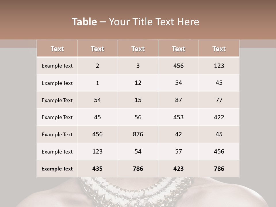 A Woman In A Black Dress With A Necklace On Her Neck PowerPoint Template