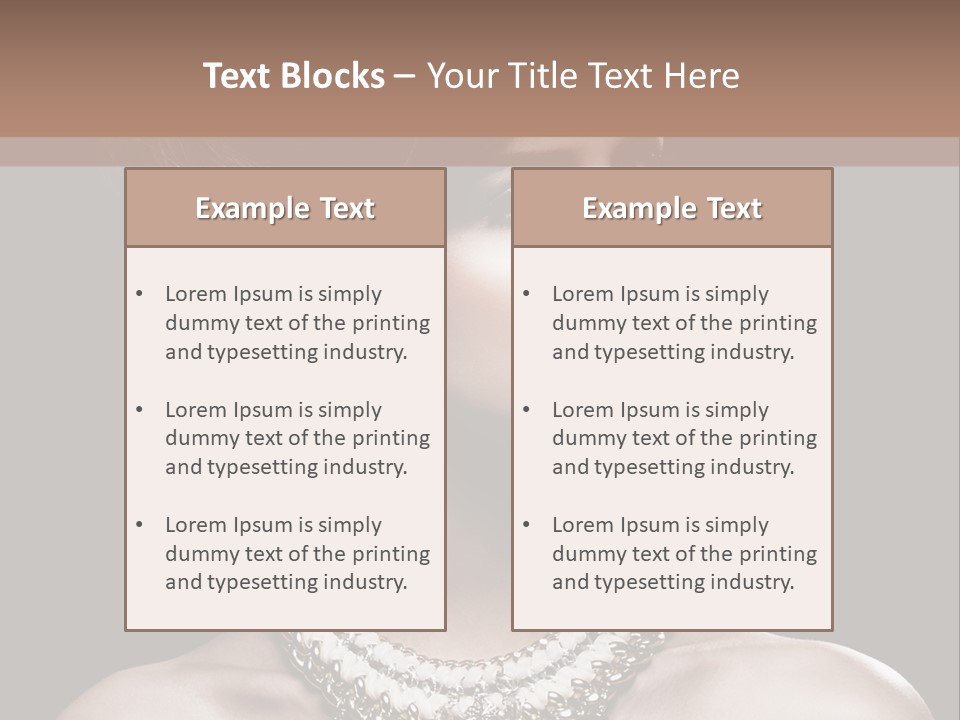 A Woman In A Black Dress With A Necklace On Her Neck PowerPoint Template