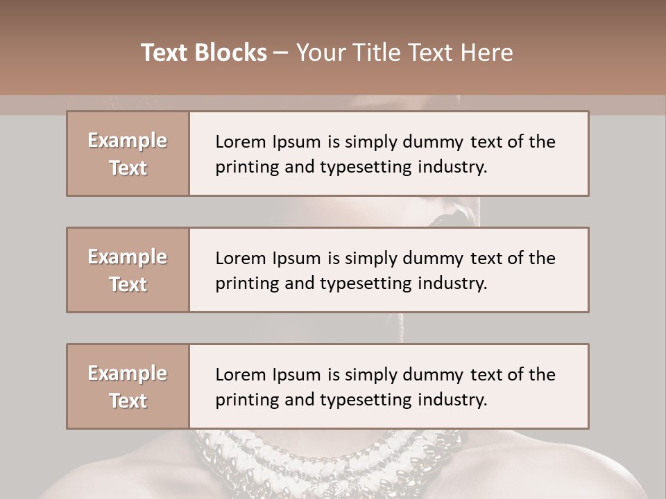 A Woman In A Black Dress With A Necklace On Her Neck PowerPoint Template