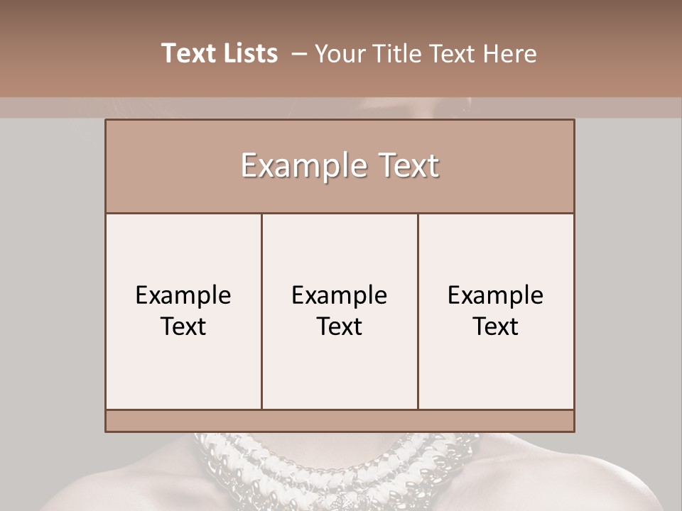 A Woman In A Black Dress With A Necklace On Her Neck PowerPoint Template