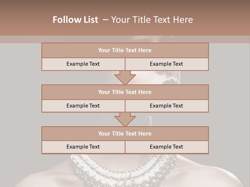 A Woman In A Black Dress With A Necklace On Her Neck PowerPoint Template