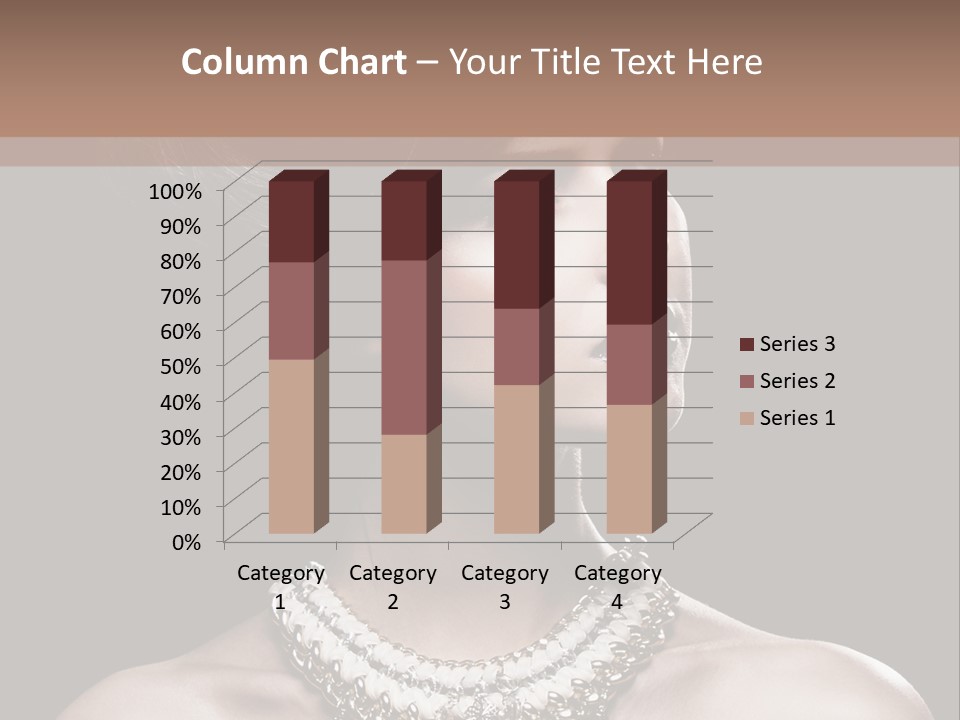 A Woman In A Black Dress With A Necklace On Her Neck PowerPoint Template