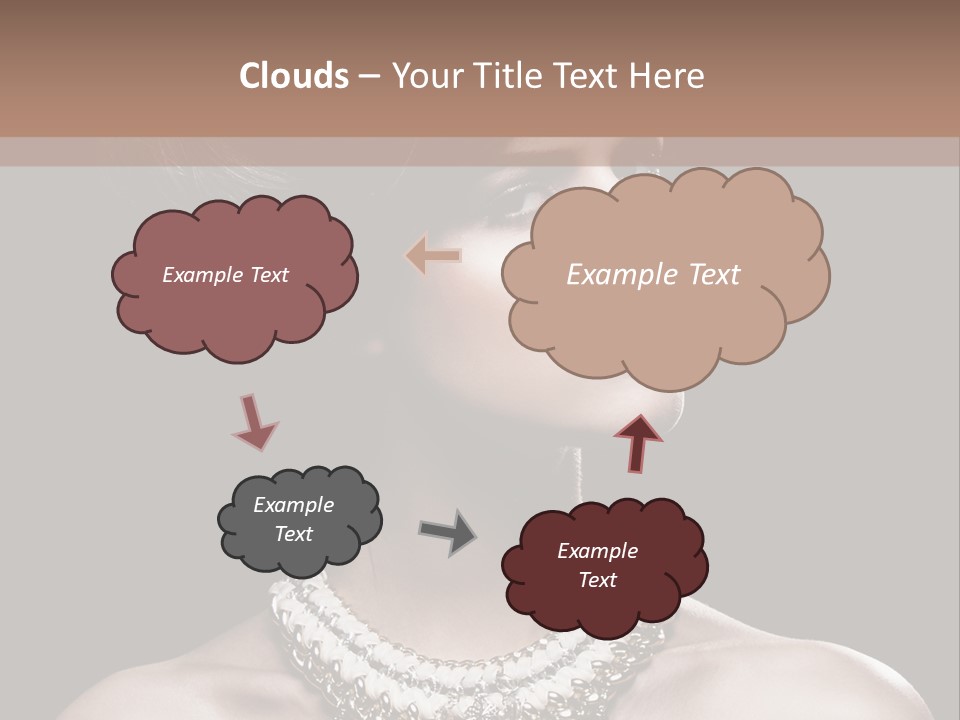 A Woman In A Black Dress With A Necklace On Her Neck PowerPoint Template