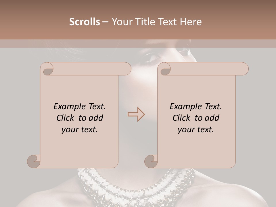 A Woman In A Black Dress With A Necklace On Her Neck PowerPoint Template