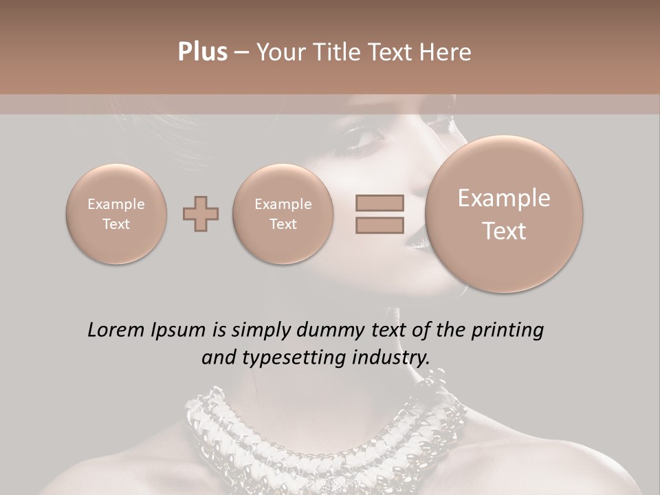 A Woman In A Black Dress With A Necklace On Her Neck PowerPoint Template